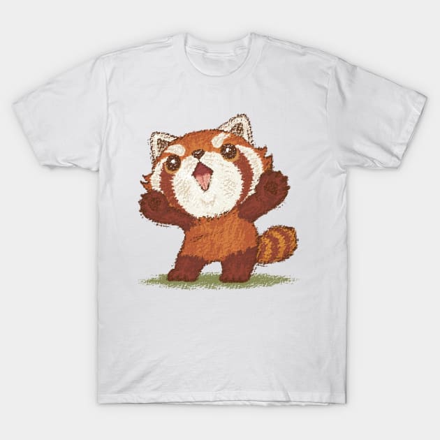 Red panda standing T-Shirt by sanogawa